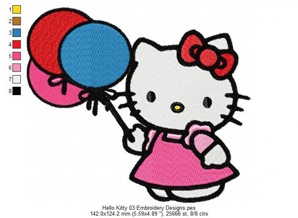 Hello Kitty 03 Embroidery Designs